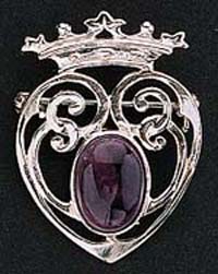 Sterling Silver Amethyst Design Brooch