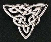 Sterling Silver Triangular Knot Brooch