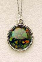 Small circular pewter heathergem pendant (chp4)