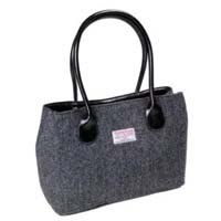 Harris Tweed classic bag charcoal herringbone