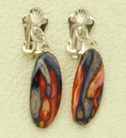 Heathergem Clip Earrings with Silver plated fittings (he247)