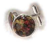 Cufflinks with Heathergem Inlay (Silver Plated) 