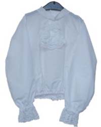White Shirt with Lace Jabot