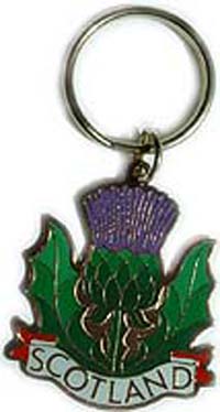Thistle Metal Keyring