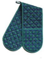 Tartan Double Oven Gloves