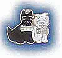 Scottie/Westie Metal Lapel Badge