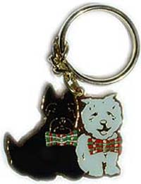 Scottie/Westie Metal Keyring 
