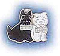 Scottie/Westie Metal Lapel Badge